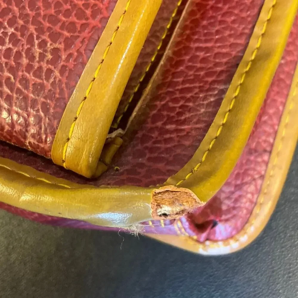 Vintage Dooney & Bourke AWL Burgundy Leather Briefcase Attache Bag 15”